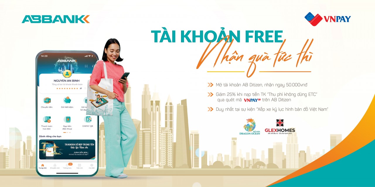 Khuyến mãi 25% khi nạp tiền ETC trên ứng dụng của ABBANK tại chương trình Xếp xe kỷ lục hình bản đồ Việt Nam