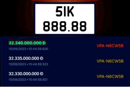 Otofun livestream buổi đấu giá lại biển số siêu đẹp 51K-888.88 từng được trả hơn 32 tỷ đồng