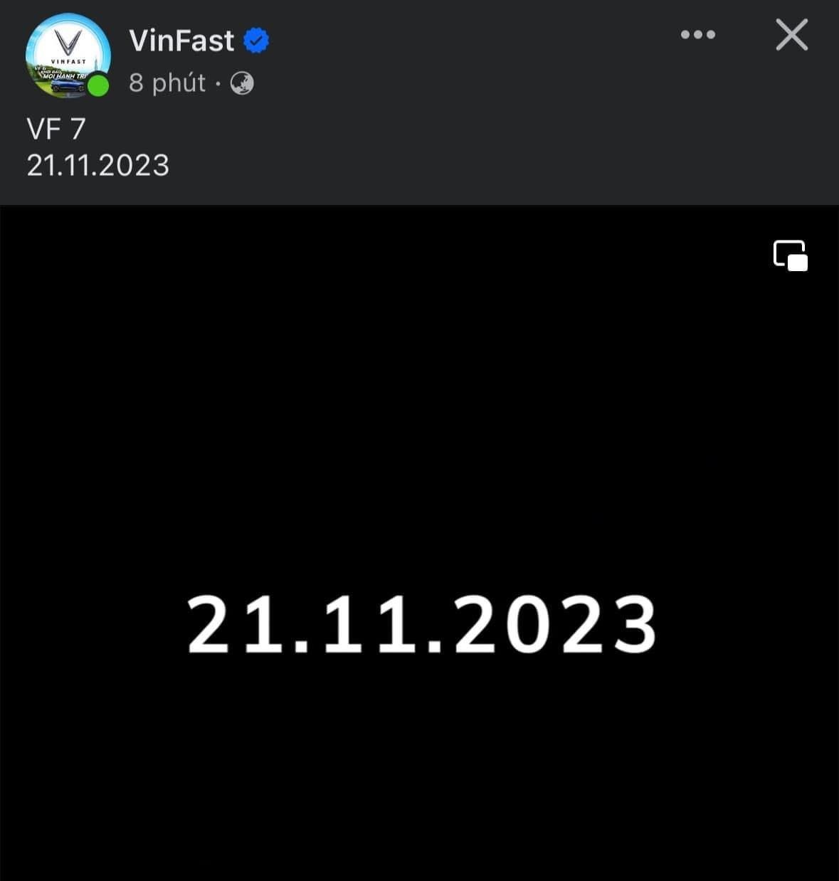 VinFast VF7 sẽ ra mắt ngày 21/11