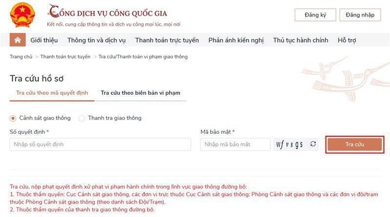 nộp phạt nguội