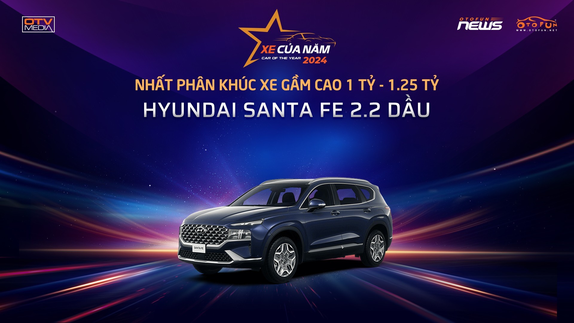 [XE CỦA NĂM 2024] Giám khảo đánh giá cao Hyundai Santa Fe 2.2 Dầu, chiếc xe nhất phân khúc "Xe gầm cao 1-1,25 tỷ đồng"
