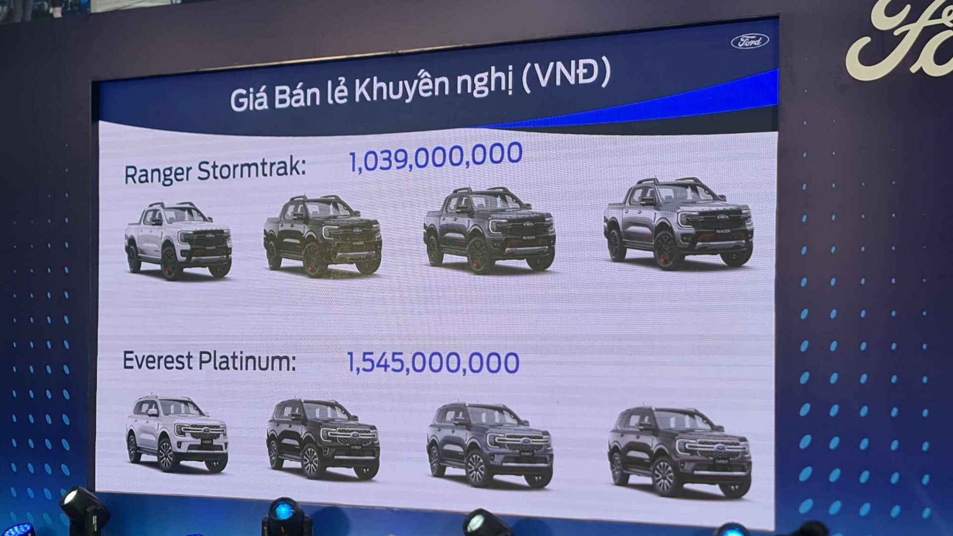Ford Việt Nam công bố giá Ranger Stormtrak và giá Everest Platinum
