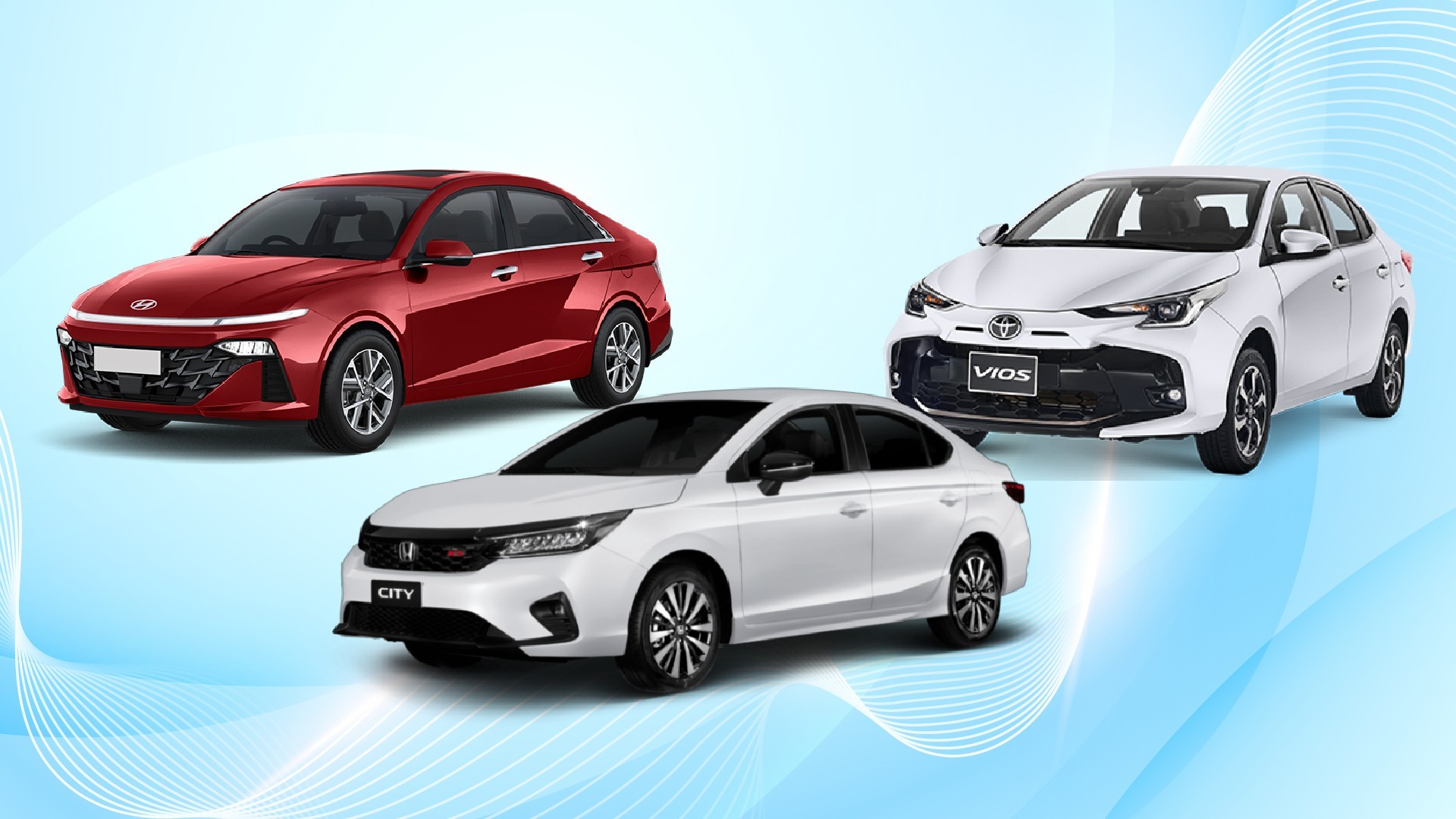 So sánh Hyundai Accent 2024 với Toyota Vios và Honda City ở phiên bản cao nhất
