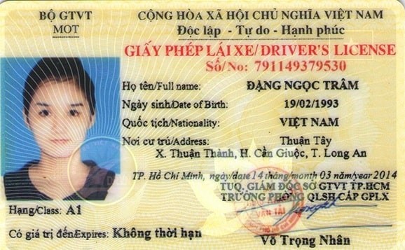 lệ phí thi bằng lái xe a1