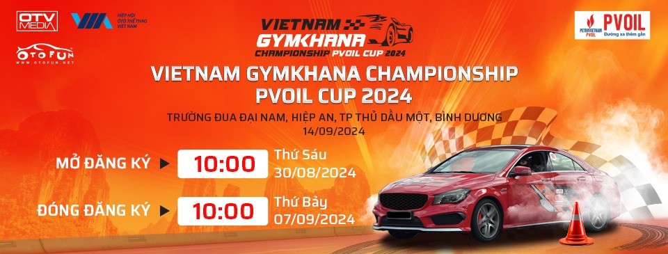 Giải đua Ô tô Gymkhana Vô địch Miền Nam PVOIL Cup 2024 sẽ diễn ra vào ngày 14/9