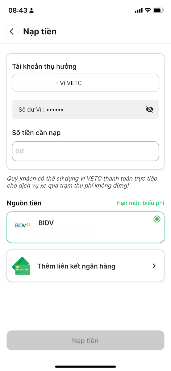 Có cần chuyển tiền từ ví VETC sang tài khoản giao thông không?