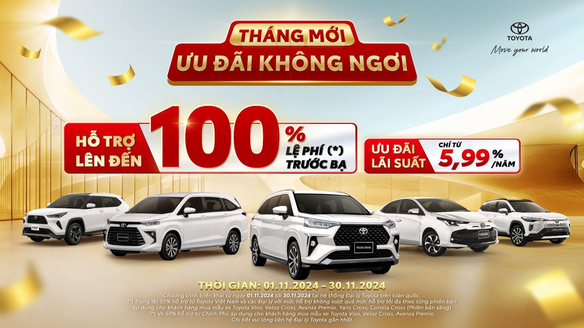 Cơ hội cuối nhận ưu đãi 100% lệ phí trước bạ cho xe Toyota trong năm 2024