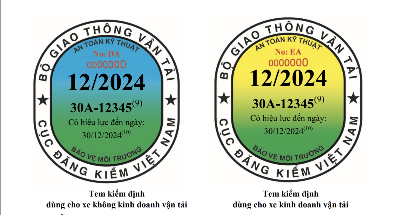 Sẽ có tem đăng kiểm riêng biệt dành cho xe hybrid và ô tô điện từ năm 2025