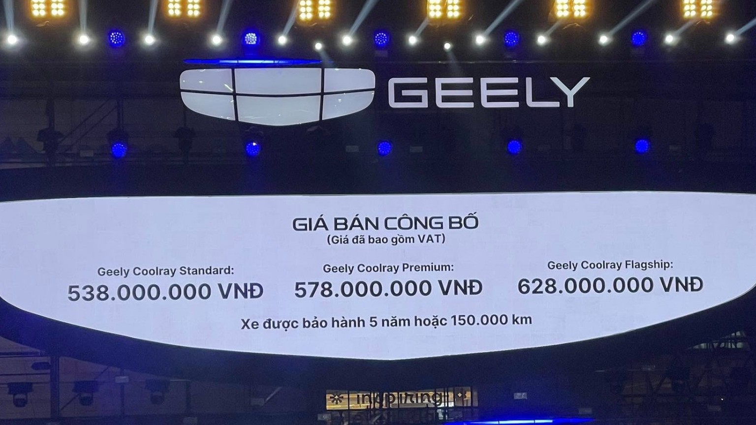 Giá Geely Coolray công bố chính thức: Từ 538 triệu đồng