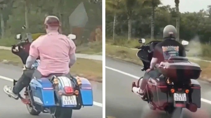 Phạt hành chính hai người Hàn Quốc buông hai tay khi lái mô tô tại Quảng Nam