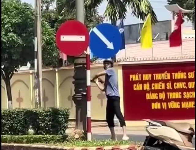 Đối tượng cầm búa đập biển báo giao thông tại TP Buôn Ma Thuột, kết quả test nhanh gây bất ngờ
