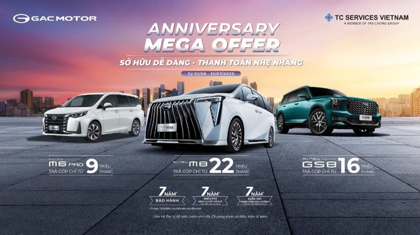 Mừng sinh nhật 1 năm, GAC MOTOR Việt Nam tung ưu đãi hấp dẫn