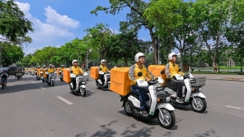 205 xe may dien honda gia nhap doi ngu chuyen phat cua buu dien viet nam tai ha noi