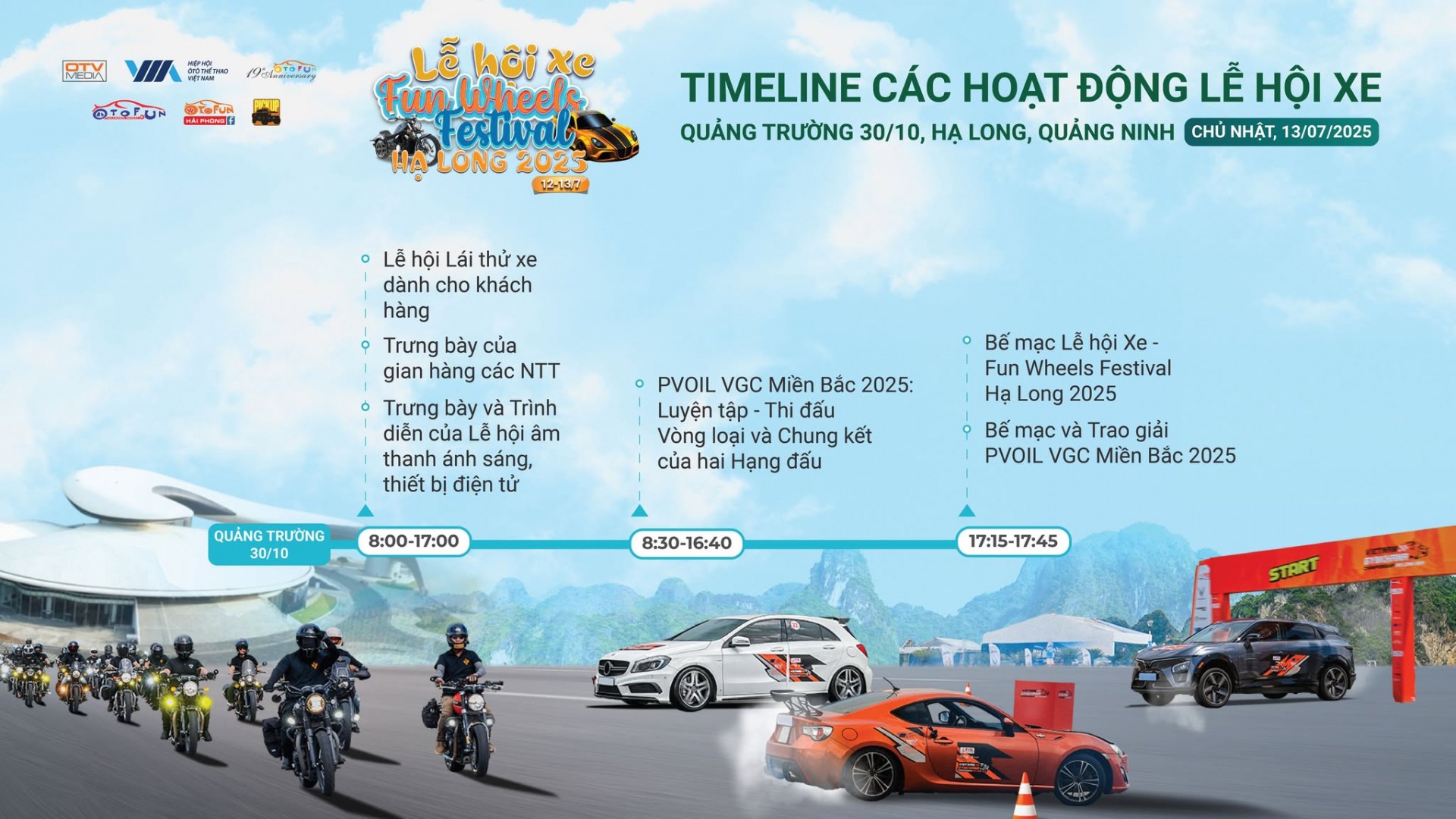 Lịch trình chi tiết các hoạt động tại Lễ hội Xe - Fun Wheels Festival Hạ Long 2025