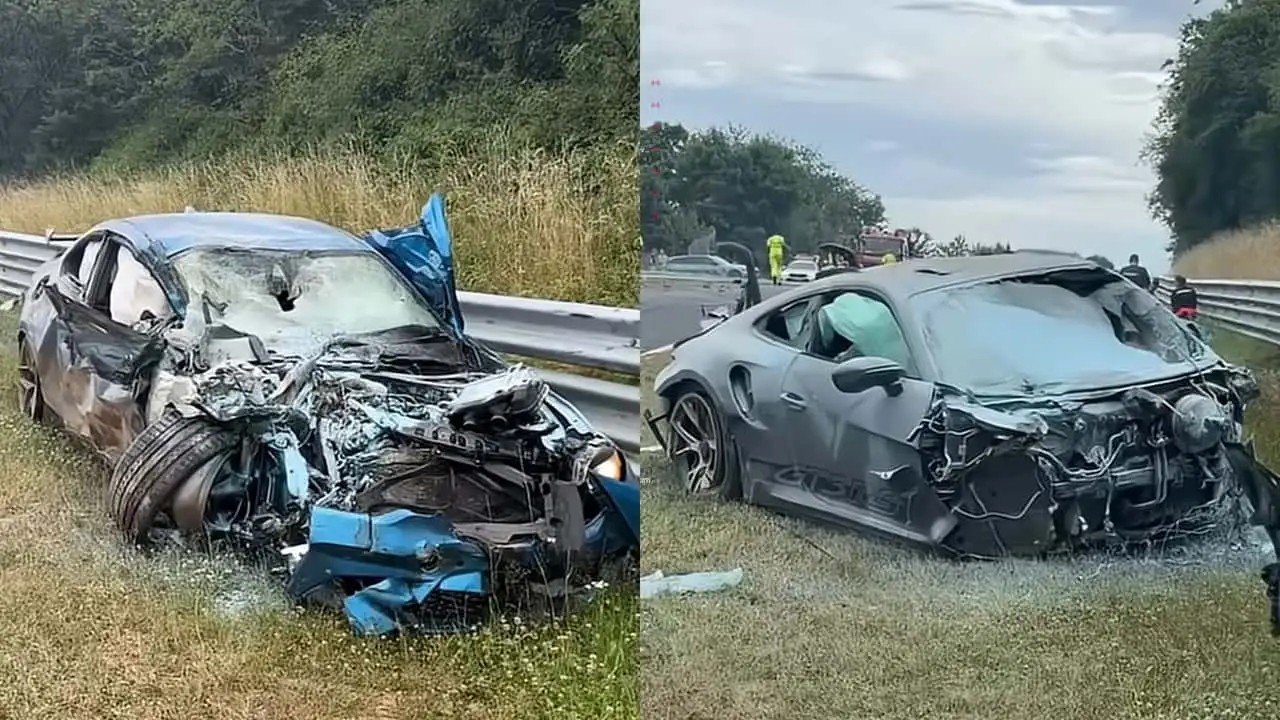 Porsche 911 GT3 RS và BMW M2 Competition gây va chạm cháy nổ kinh hoàng, hai người lái đều thoát hiểm