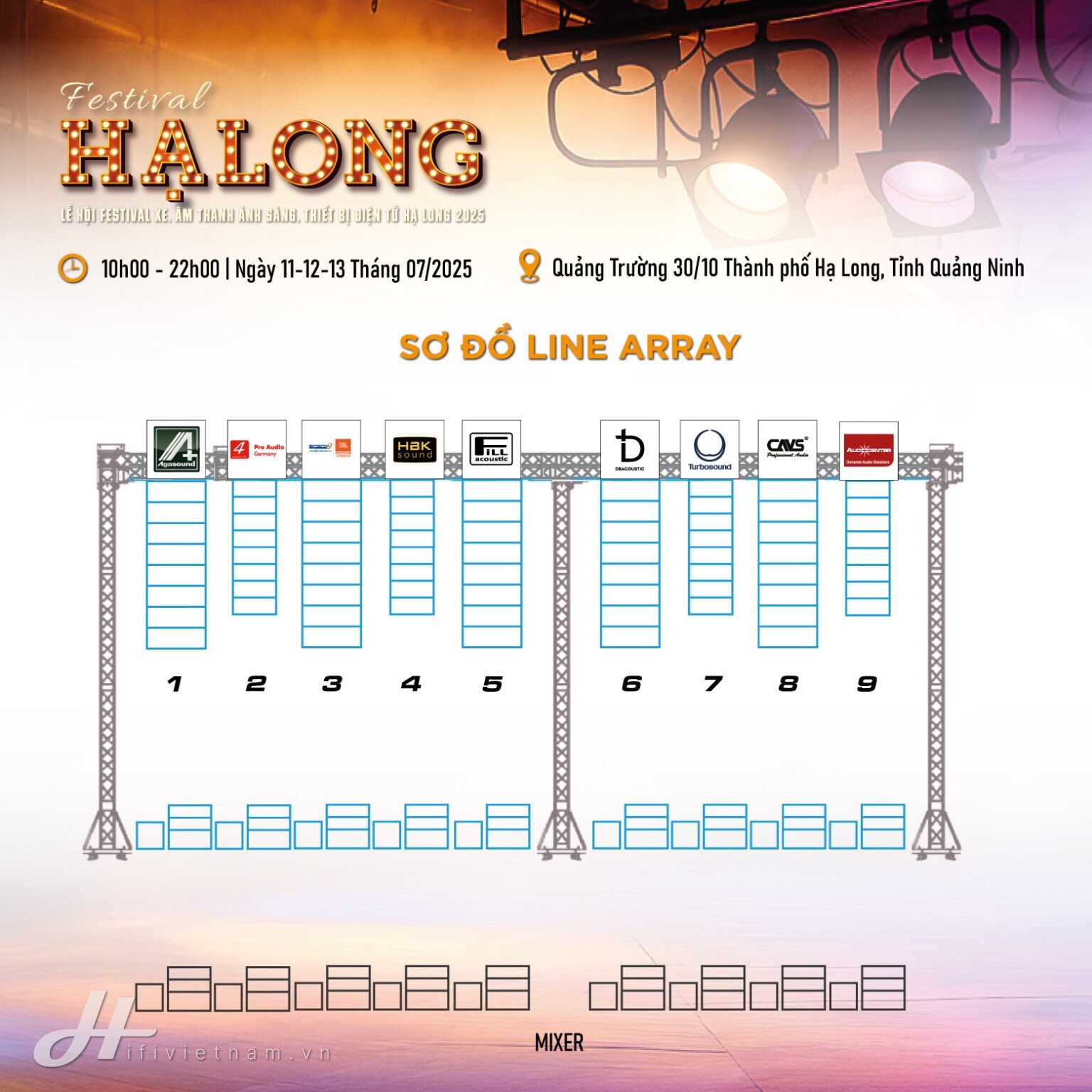 Trình diễn âm thanh tiền tỷ và hệ thống line array "đỉnh cao" tại Fun Wheels Festival Hạ Long 2025