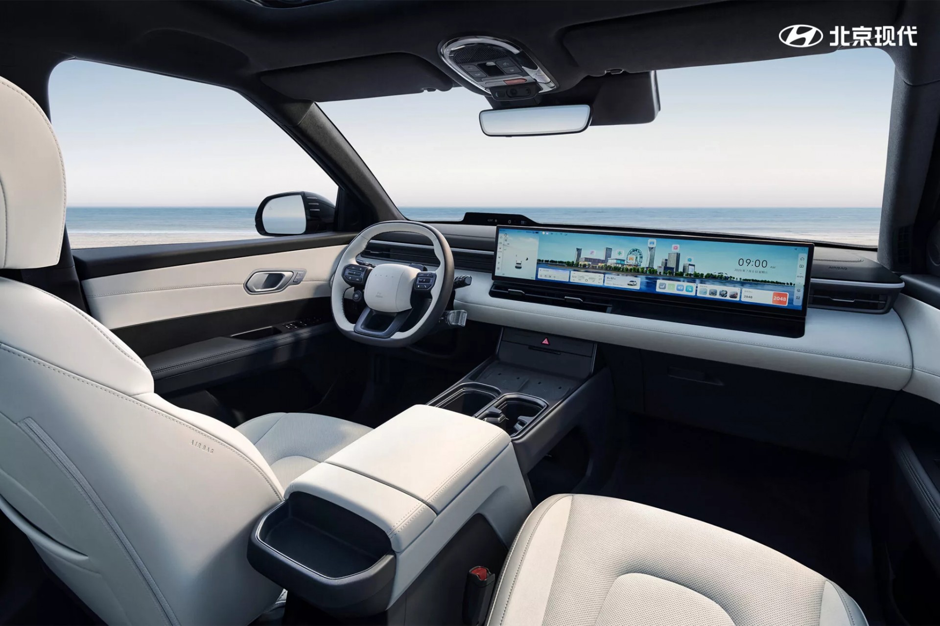 SUV điện Hyundai Elexio hé lộ hình ảnh ngoại thất và nội thất, gồm màn hình lớn 27 inch