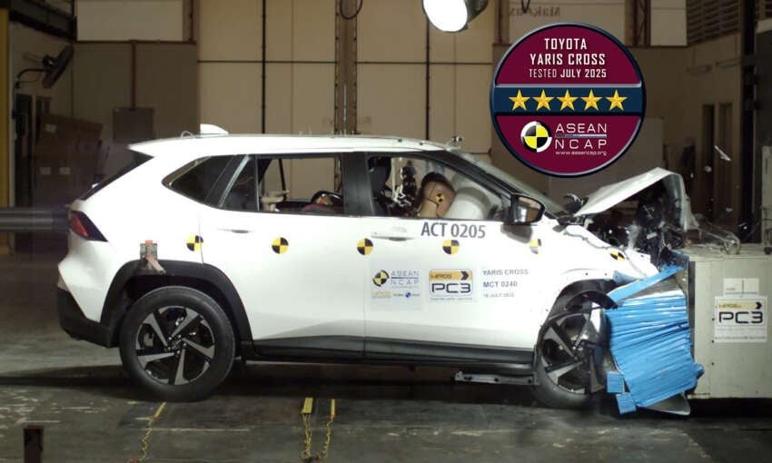 Toyota Yaris Cross 2025 đạt 5 sao an toàn theo thử nghiệm va chạm của ASEAN NCAP