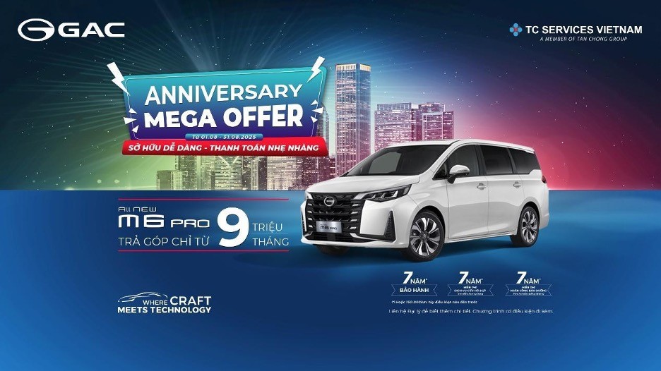 Mega Offer kỷ niệm 1 năm GAC Motor Việt Nam ra mắt với các ưu đãi hấp dẫn cho SUV và MPV Mega Offer kỷ niệm 1 năm GAC Motor Việt Nam ra mắt với các ưu đãi hấp dẫn cho SUV và MPV