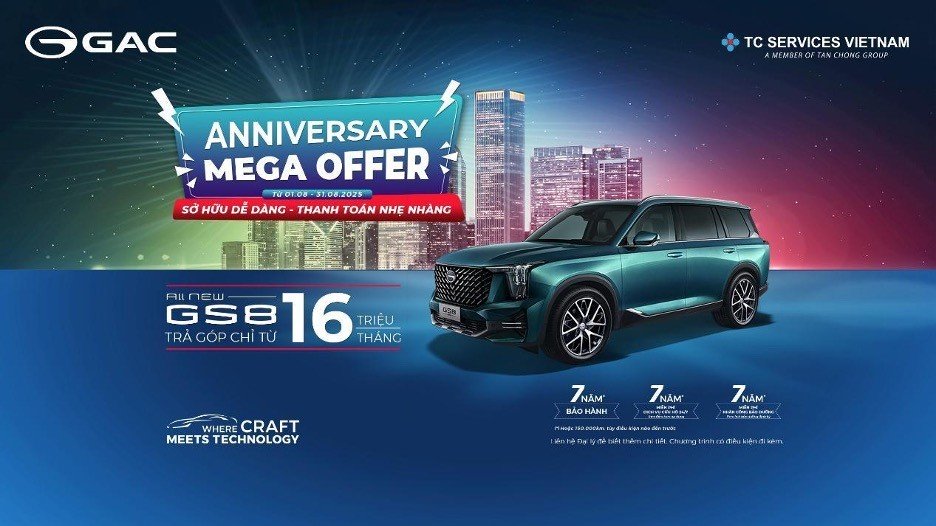 Mega Offer kỷ niệm 1 năm GAC Motor Việt Nam ra mắt với các ưu đãi hấp dẫn cho SUV và MPV