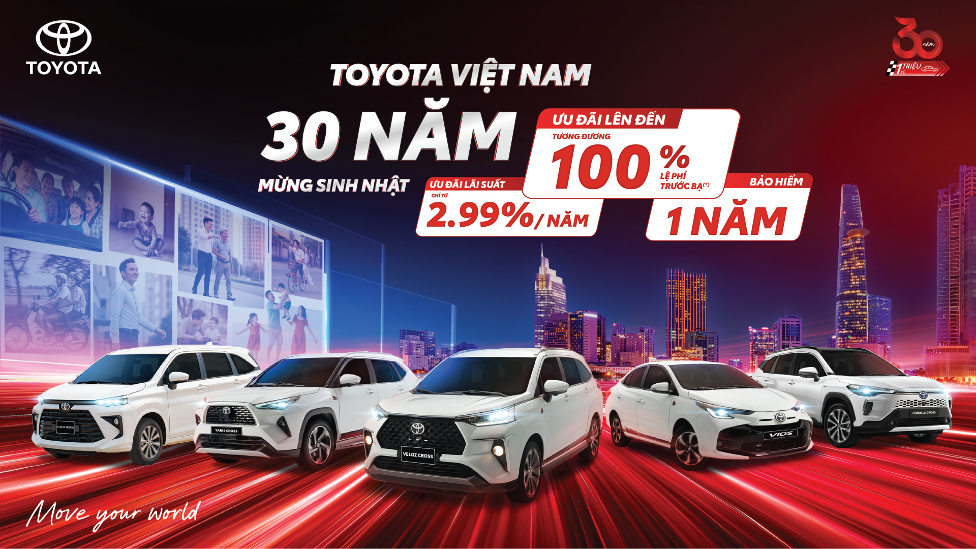 Bùng nổ ưu đãi mừng sinh nhật 30 năm của Toyota Việt Nam