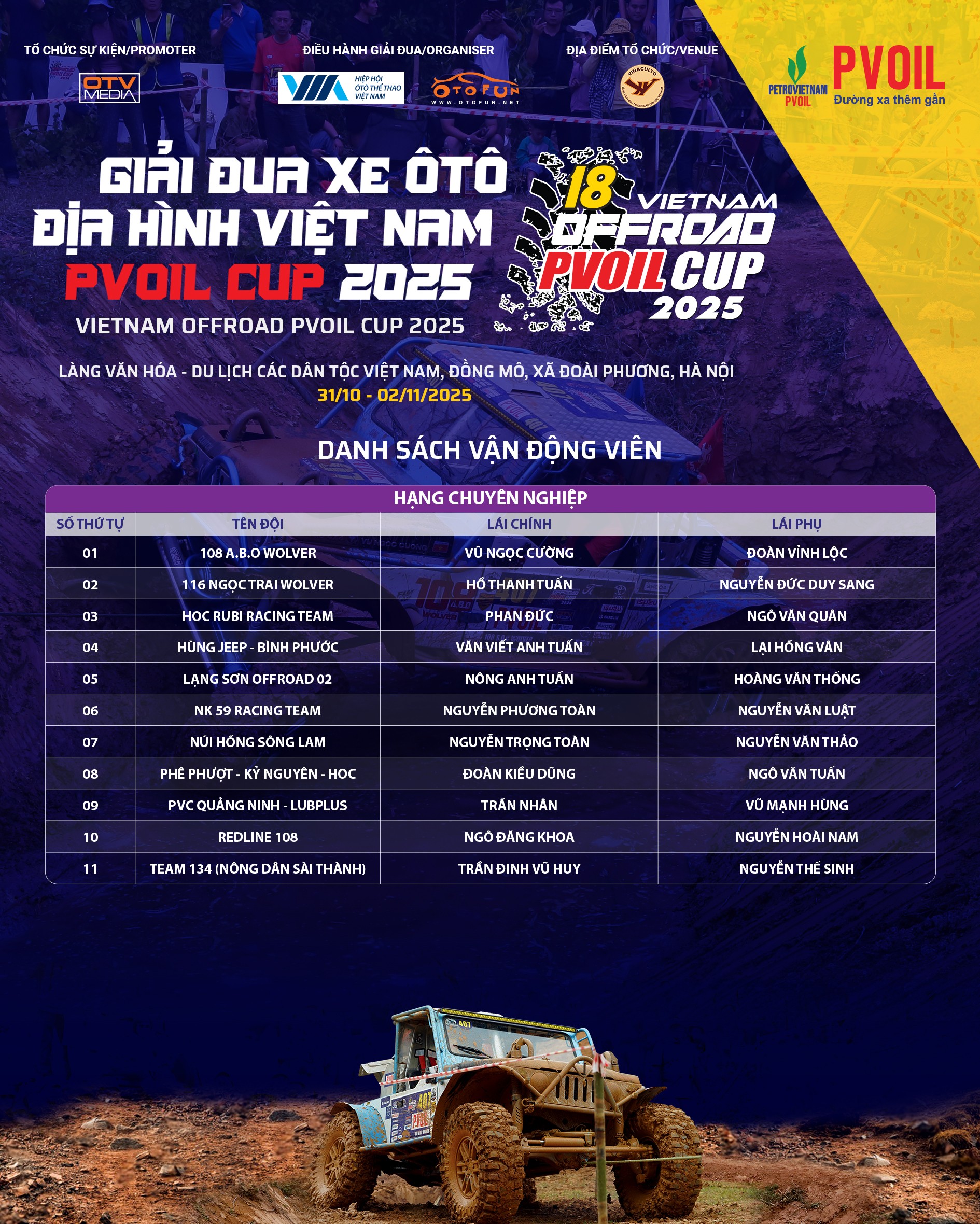 Lịch livestream bốc thăm số thứ tự thi đấu PVOIL VOC 2025