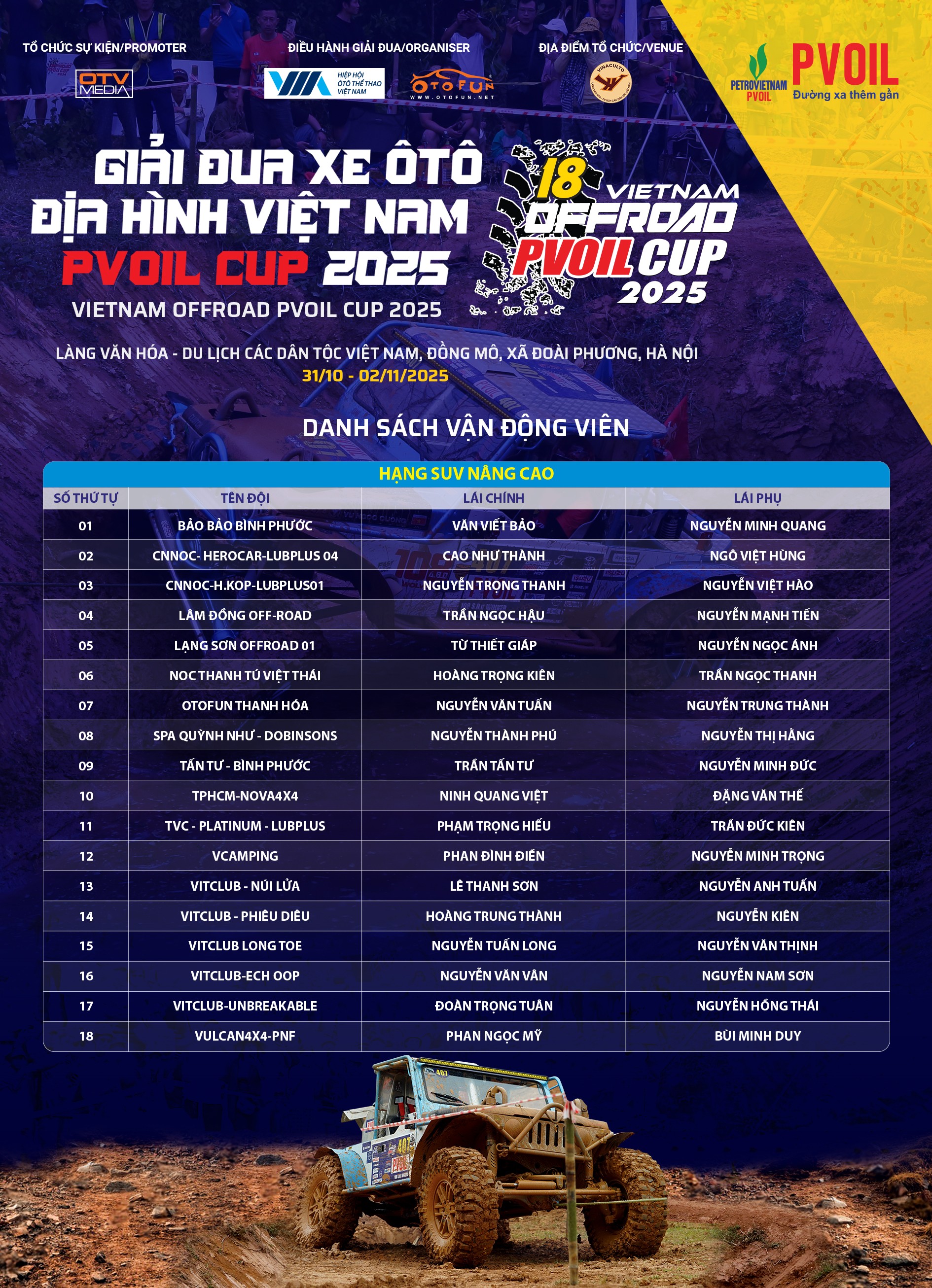 Lịch livestream bốc thăm số thứ tự thi đấu PVOIL VOC 2025