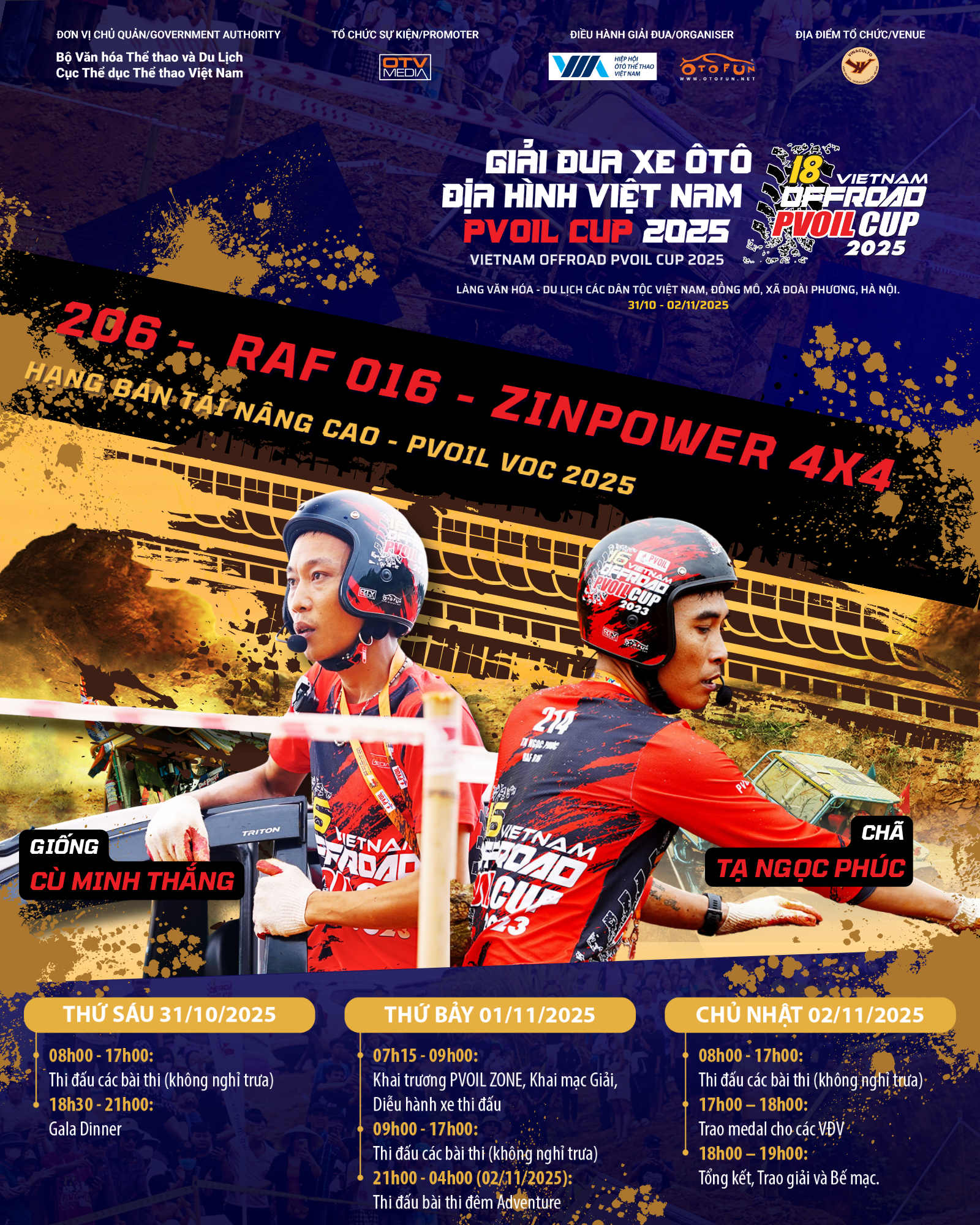 Đội đua 206 PVOIL VOC 2025: RAF 016 - Zinpower 4×4 Đội đua 206 PVOIL VOC 2025: RAF 016 - Zinpower 4×4