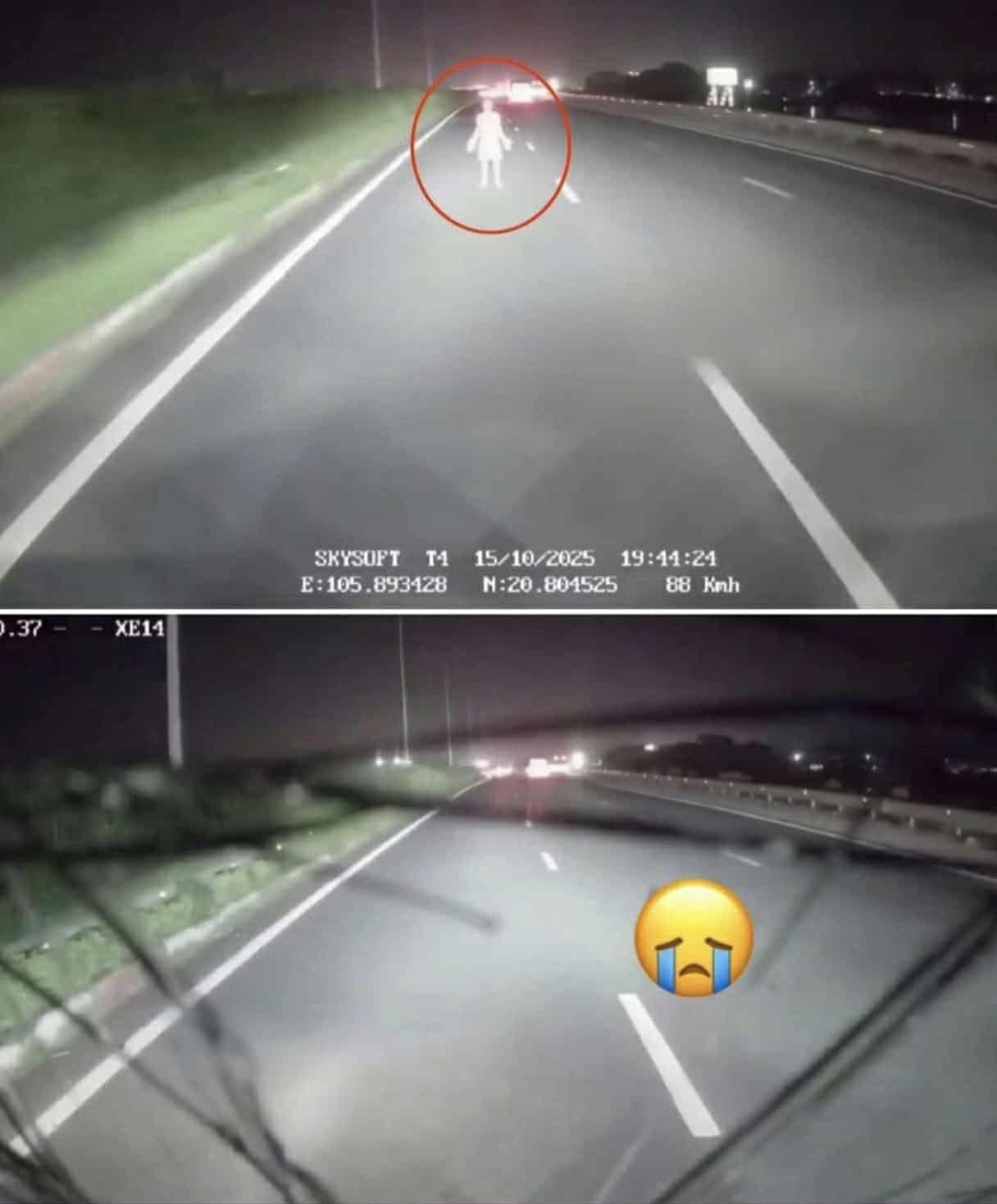 Người đi bộ va chạm với xe khách trên cao tốc Pháp Vân - Cầu Giẽ Người đi bộ va chạm với xe khách trên cao tốc Pháp Vân - Cầu Giẽ