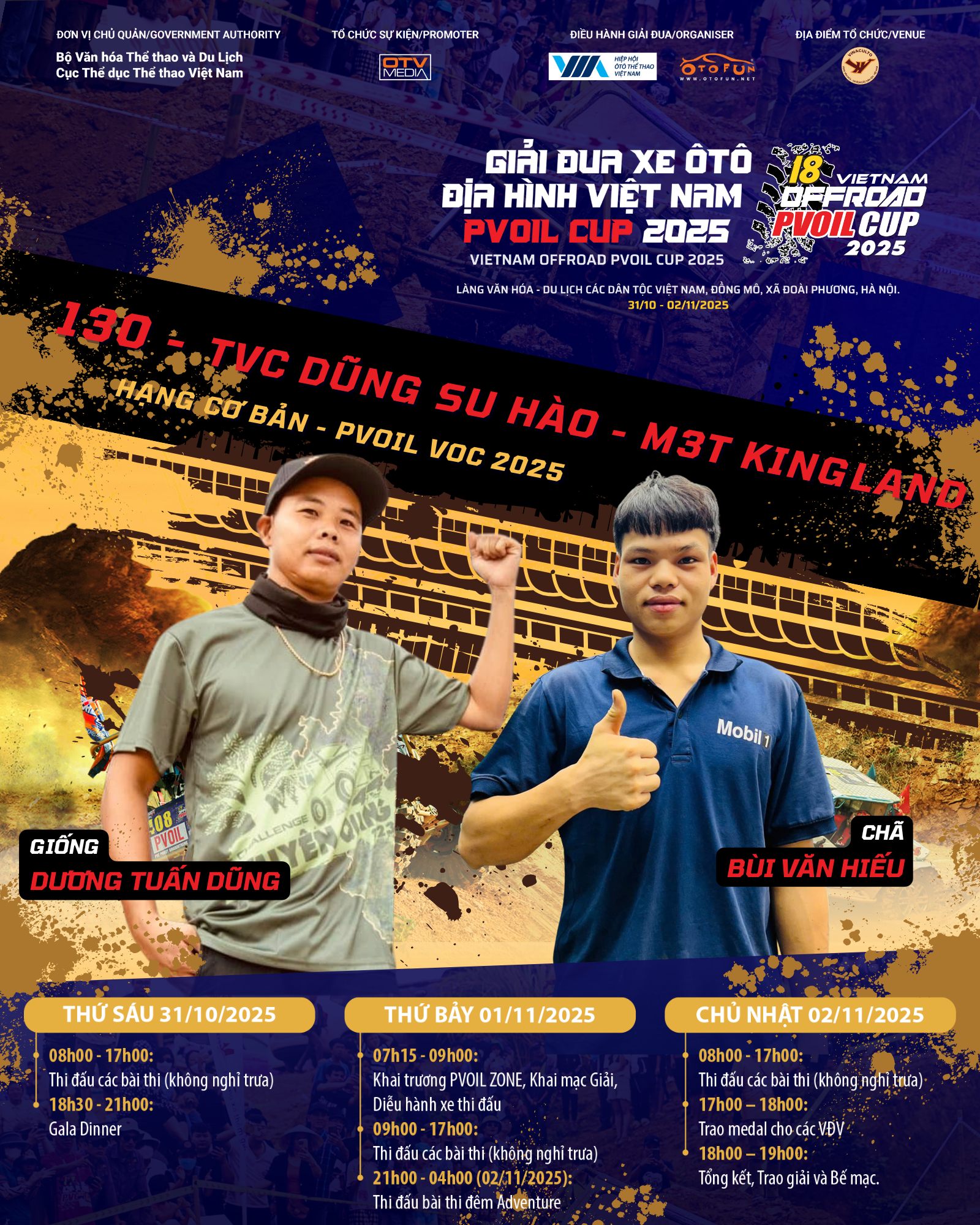 Đội đua 130 PVOIL VOC 2025: TVC Dũng Su hào - M3T Kingland Đội đua 130 PVOIL VOC 2025
