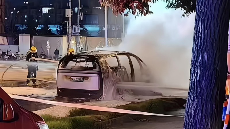 May mắn là cả tài xế và hành khách trên xe đã thoát ra ngoài kịp thời