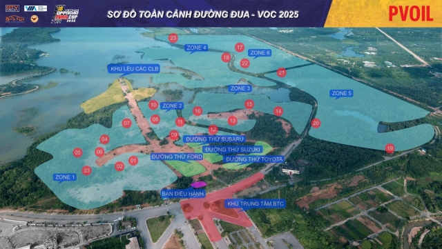 PVOIL VOC 2025 nóng dần với sơ đồ 24 đường đua đầy thử thách