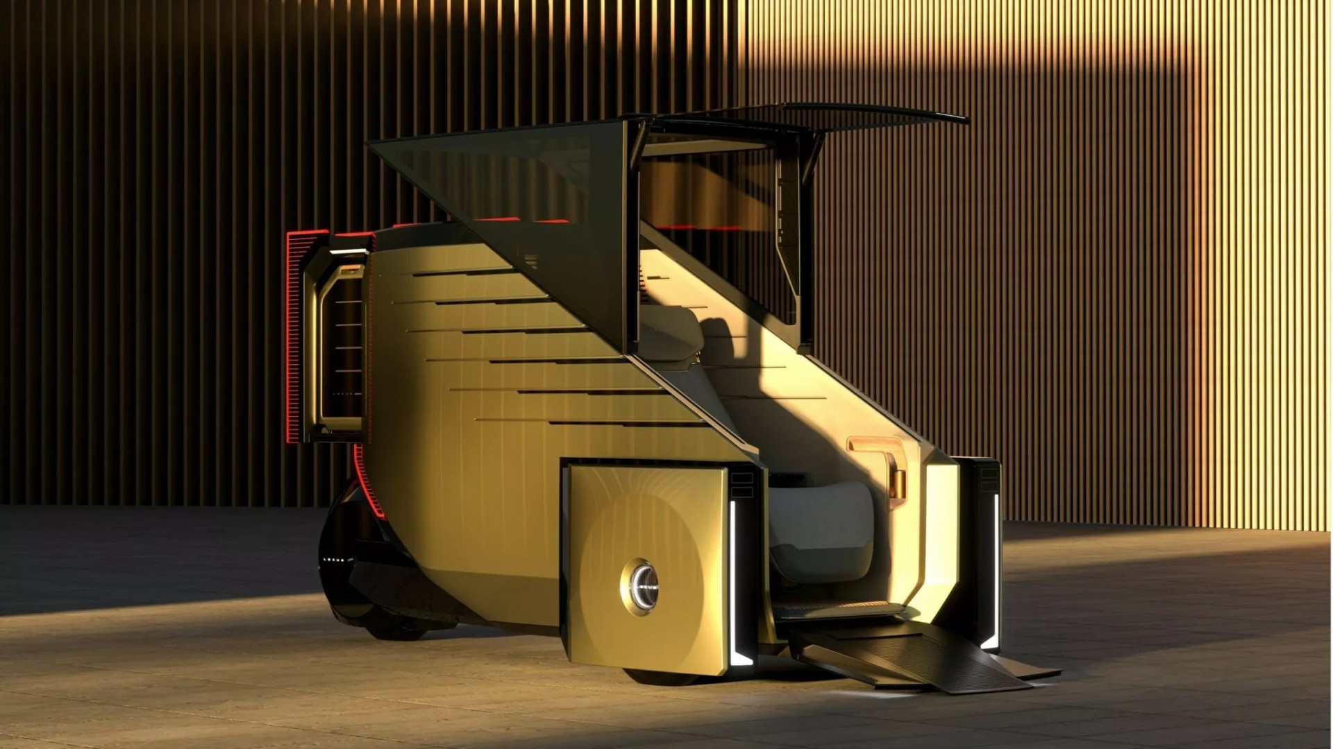 Lexus giới thiệu bộ ba xe concept LS cực sang và độc đáo tại Japan Mobility Show 2025 Lexus LS Micro Concept khi đỗ và mở cửa