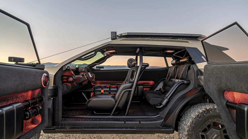 Hyundai thể hiện định hướng SUV off-road táo bạo mới bằng mẫu Crater Concept Hyundai Crater Concept khi mở cửa trước và sau