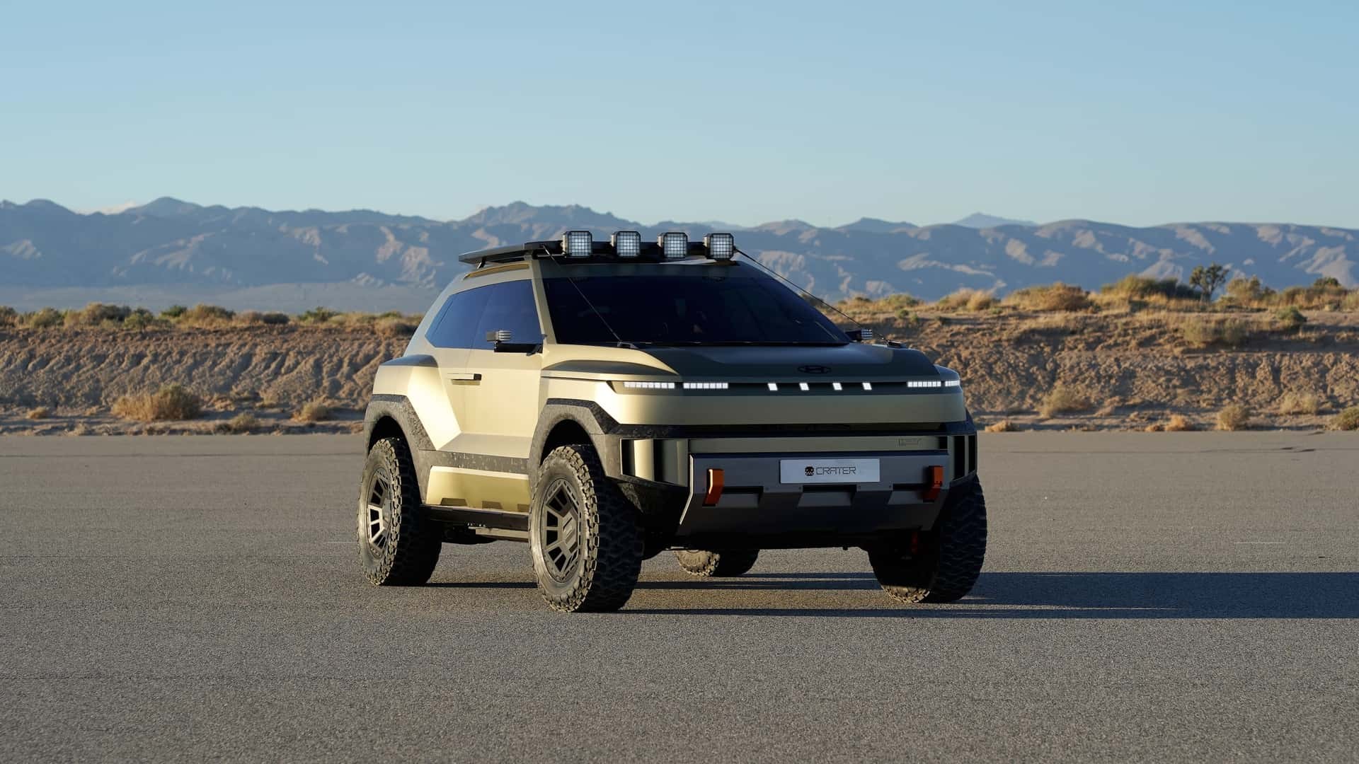 Hyundai thể hiện định hướng SUV off-road táo bạo mới bằng mẫu Crater Concept Phía trước của Hyundai Crater Concept