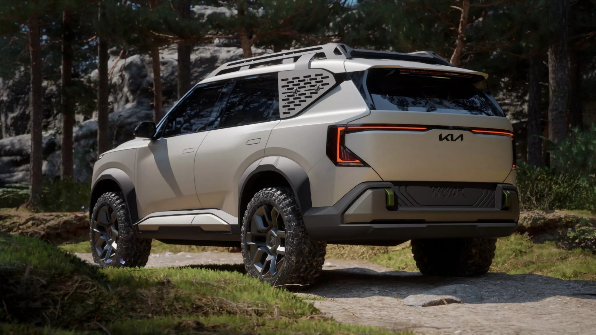 Phía sau của Kia EV5 WKNDR