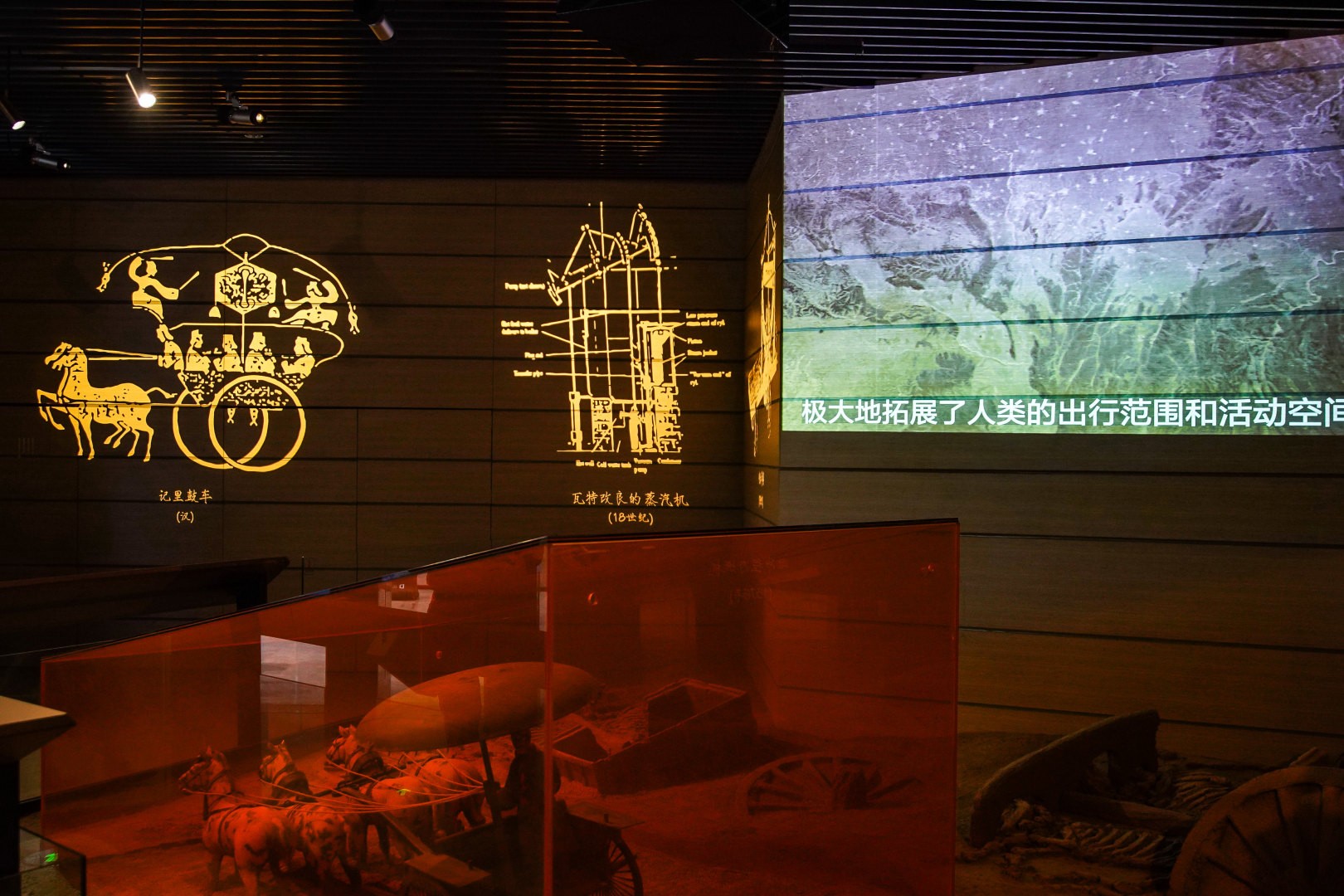 Khu mở đầu của bảo tàng là câu chuyện về lịch sử phương tiện di chuyển của con người