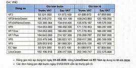 Rộ tin VinFast điều chỉnh giá pin nhiều mẫu xe từ đầu năm 2026