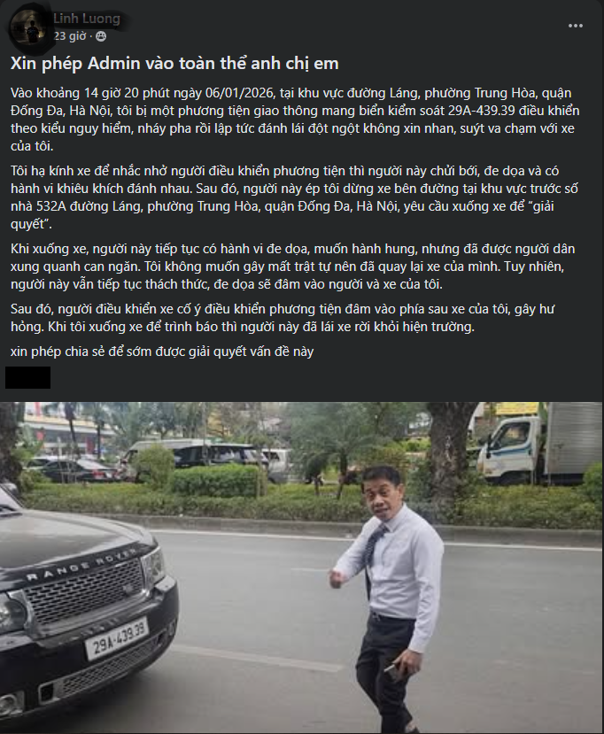 Mâu thuẫn khi tham gia giao thông, tài xế lớn tiếng rồi phá hoại tài sản của đối phương