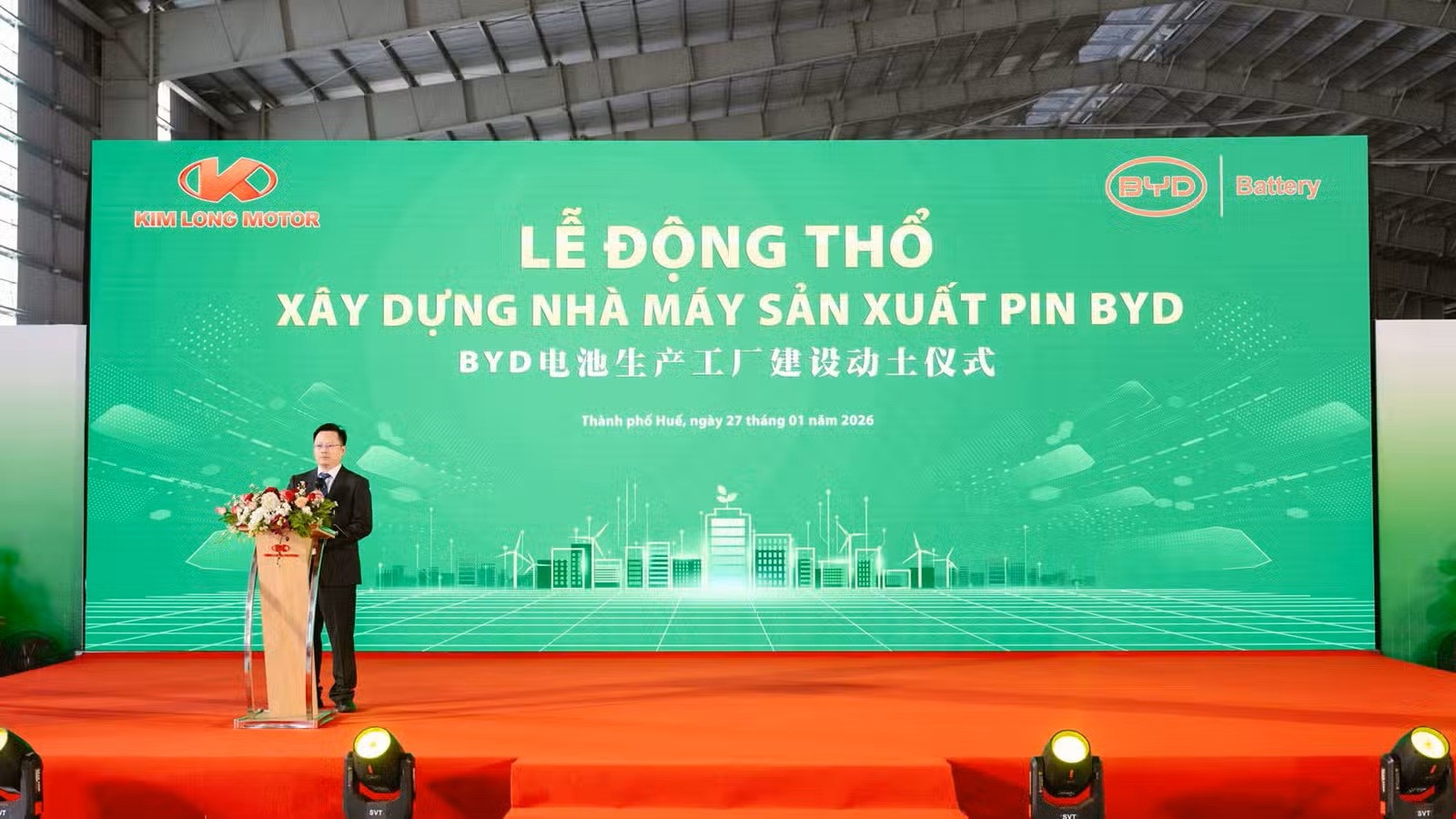 Khởi công xây dựng nhà máy pin xe điện BYD tại Việt Nam, đối tác là hãng xe Kim Long Motor