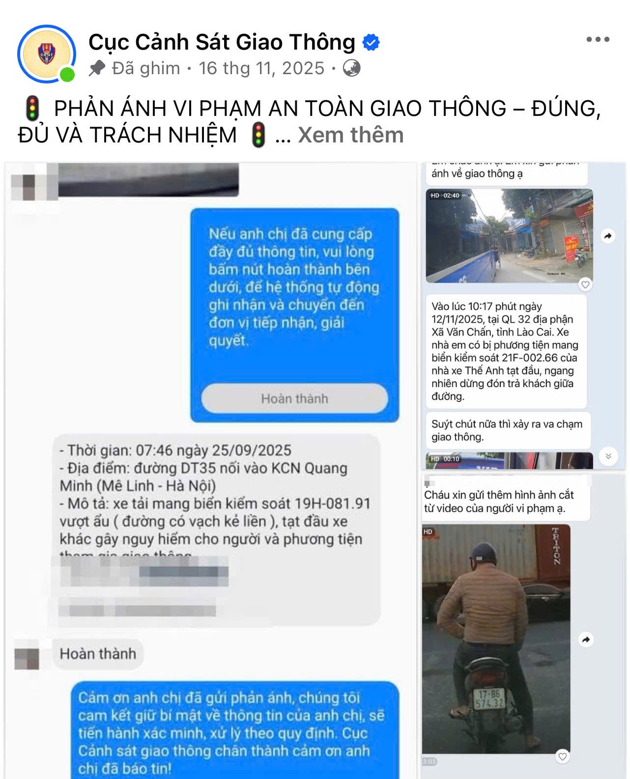 Cục Cảnh Sát Giao Thông: Kiên trì xử lý vi phạm giao thông để thiết lập kỷ cương