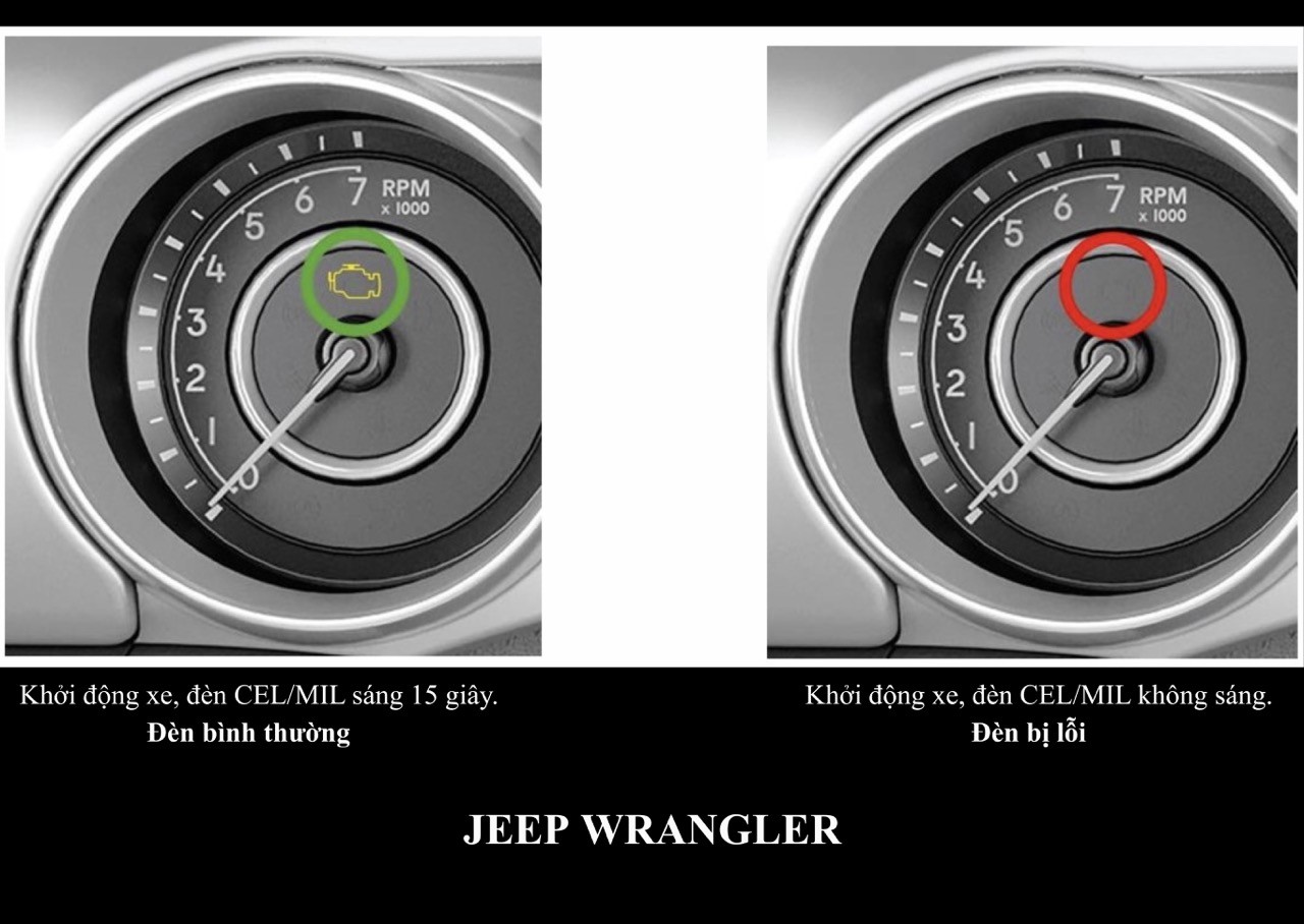 Triệu hồi Jeep Wrangler và Gladiator tại Việt Nam do lỗi đèn cảnh báo động cơ