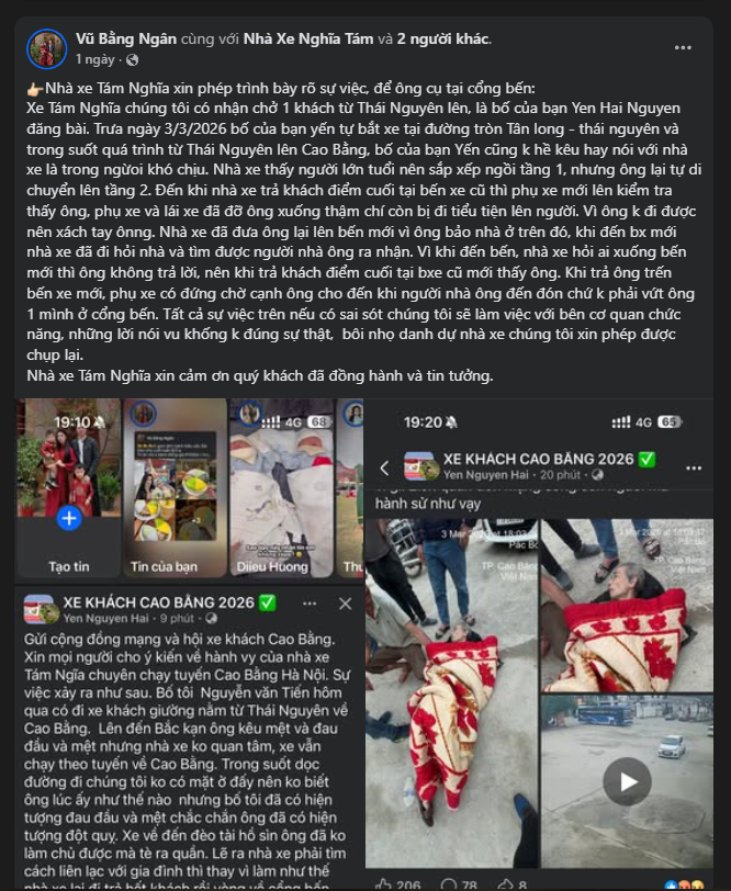 Thực hư vụ việc một nhà xe ở Cao Bằng bị tố để khách bị ốm nặng ở cổng bến xe