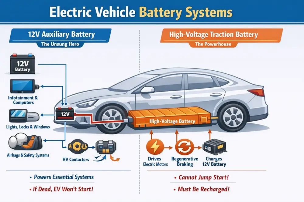 Hệ thống pin/ắc quy trên một chiếc xe điện