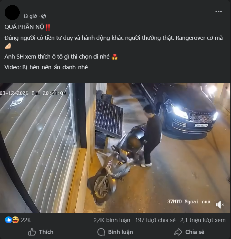 Tài xế Range Rover chọc thủng lốp xe máy SH tại Hà Nội: Lực lượng chức năng vào cuộc xác minh