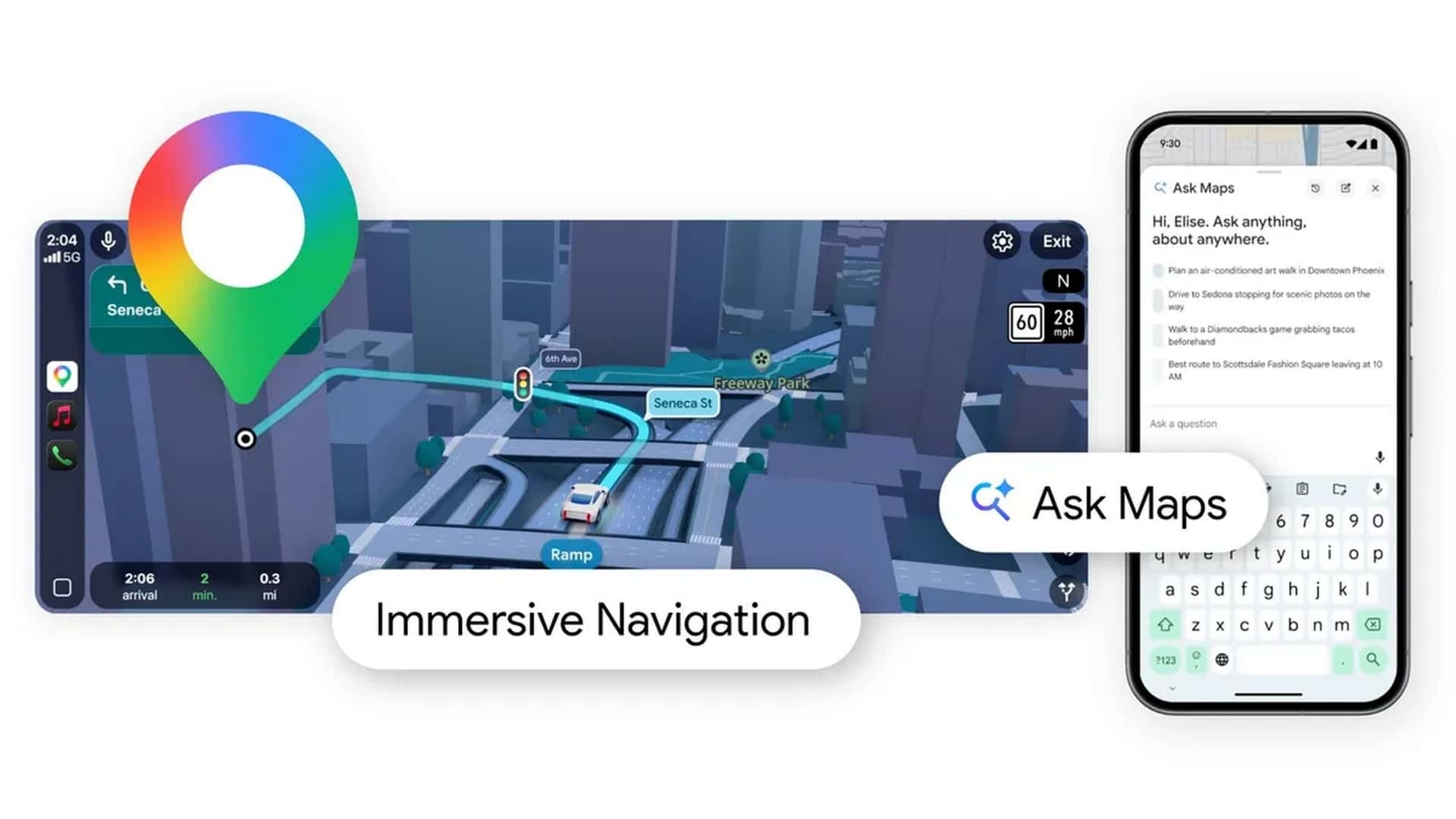 “Immersive Navigation” và "Ask Maps" là hai tính năng nổi bật trong bản cập mới của Google Maps