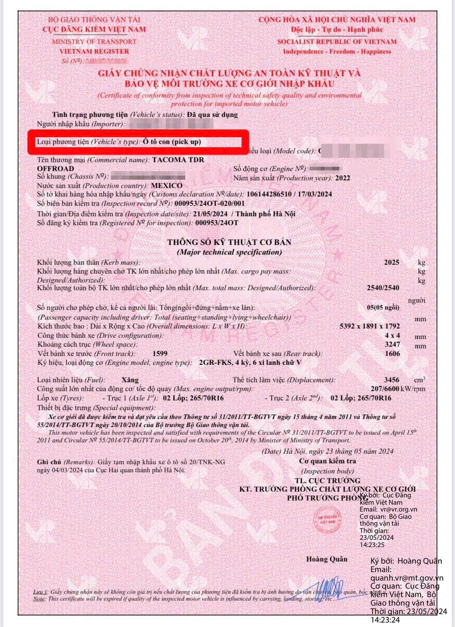 Cách phân biệt xe bán tải là xe con hay xe tải: Cục CSGT giải đáp