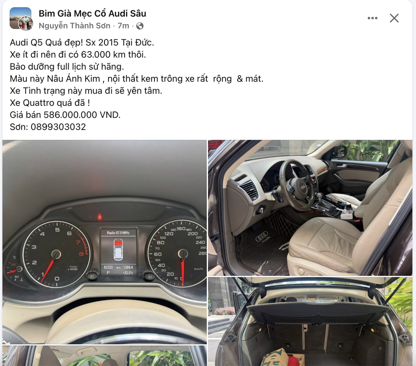 Audi Q5 2015 rao bán 586 triệu đồng, xe sang cũ giá hấp dẫn nhưng không dành cho người mua vội