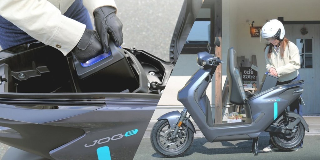 Mẫu xe tay ga điện Yamaha Jog E dùng hệ thống đổi pin của Honda