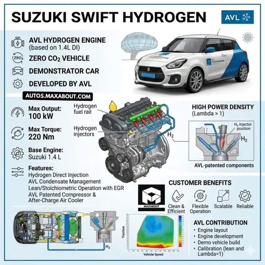 Suzuki Swift có bản mới dùng động cơ hydro